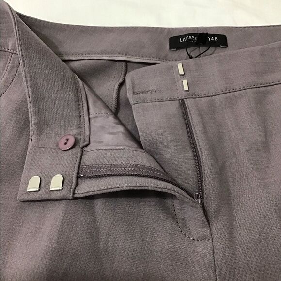 Lafayette 148 New York Wide Leg Trousers In Soapstone New Size 10 - Picture 4 of 11